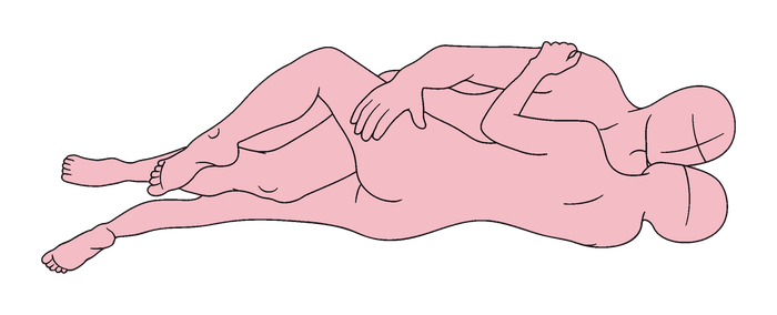 Facing Spooning position diagram