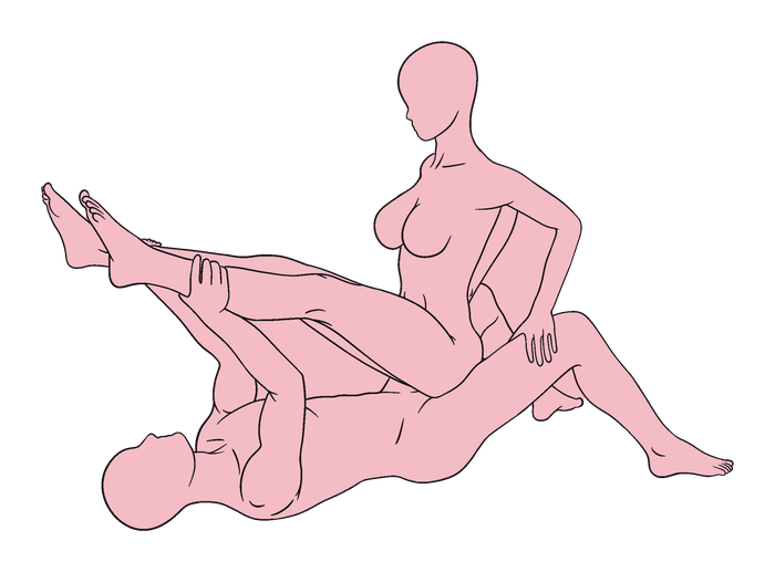 Folded Cowgirl position diagram