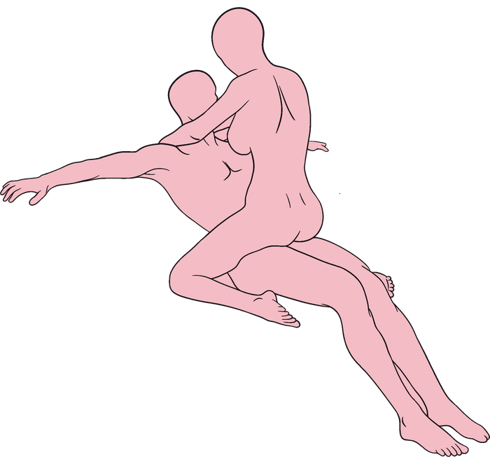 Reclined Facing Rodeo position diagram, alternate angle