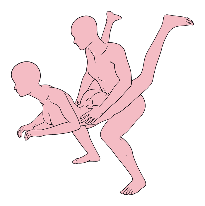 Squatting Reverse Pile Driver position diagram